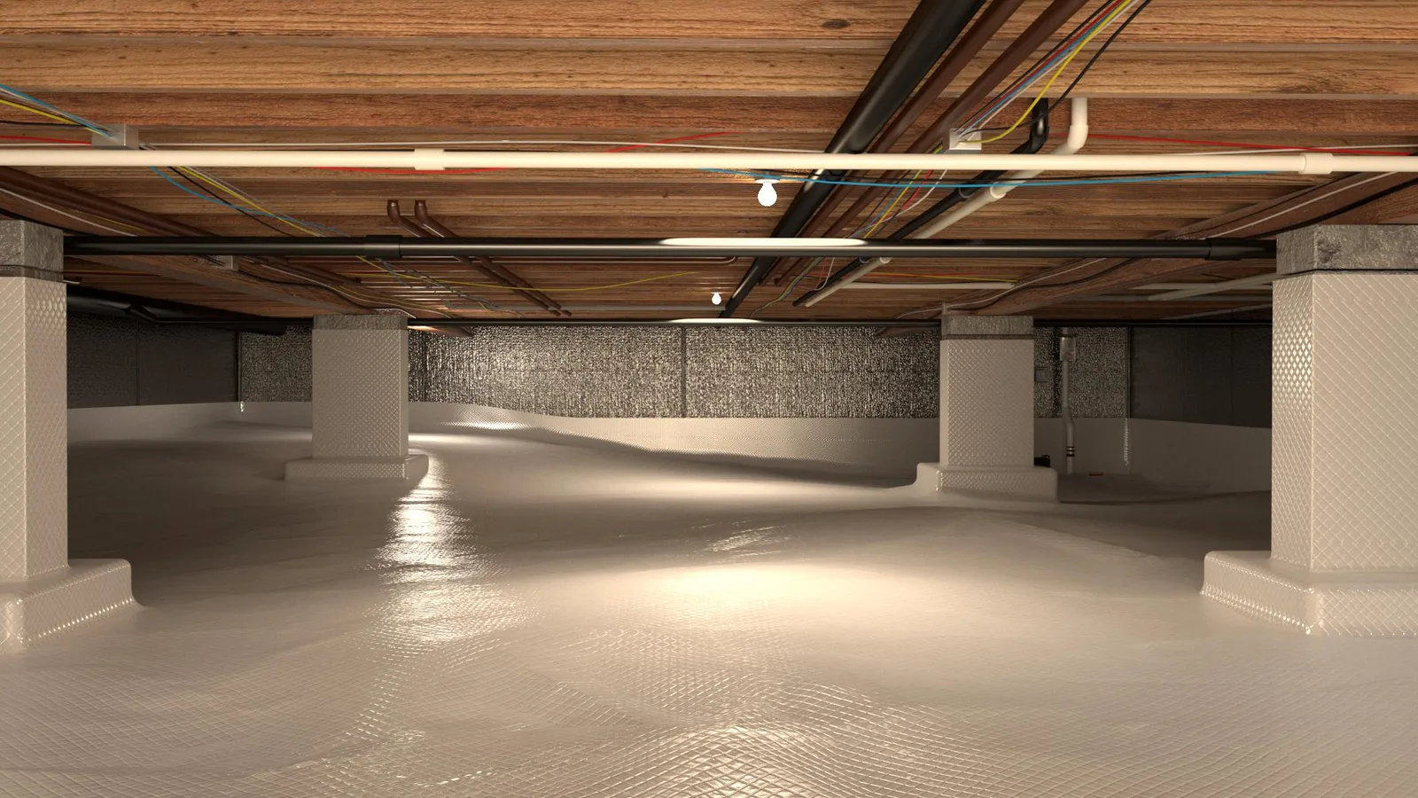Completed crawl space encapsulation in an Atlanta area home